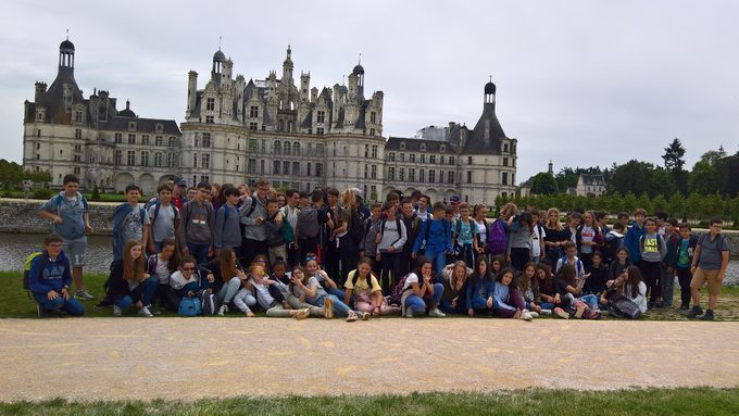 Les élèves de 5e à Chambord