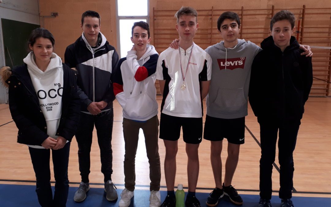 Championnat régional de badminton, les champions du collèges