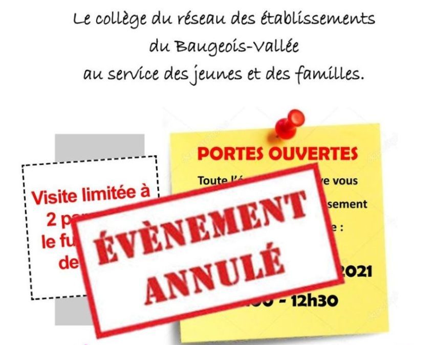 Portes ouvertes 2021 – évènement annulé