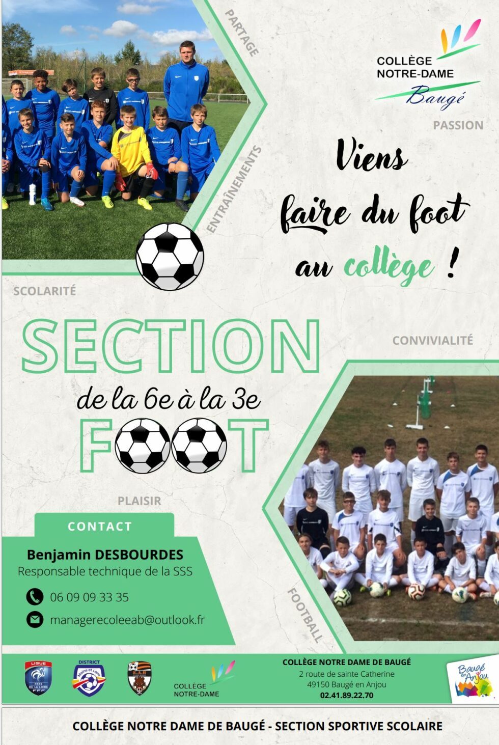 Section Sportive Football | Collège Notre Dame